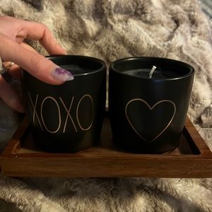 Rae Dunn Black Rose Candle Set